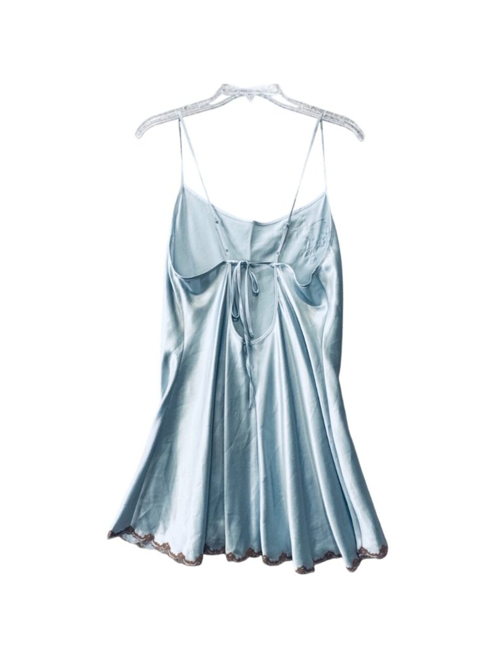 Victoria's Secret Very Sexy Slip Dress Baby Blue Tie Madison Beer Coquette L - Picture 4 of 8